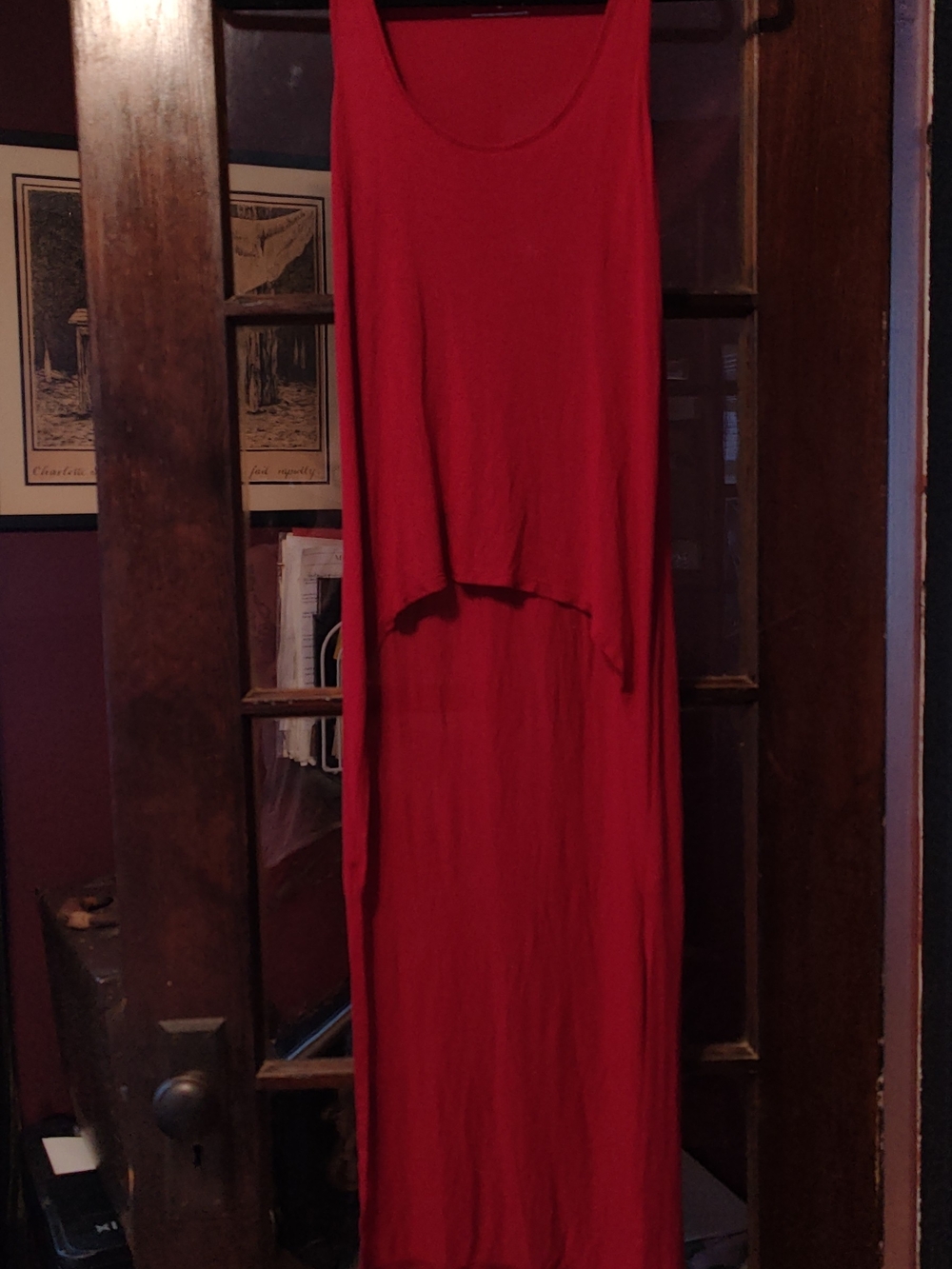 Express Red High-Low Maxi Tank - Picture 1 of 2